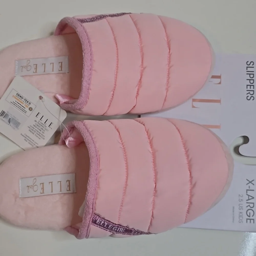 ELLE Girls Light Pink Slipper XL 2.5